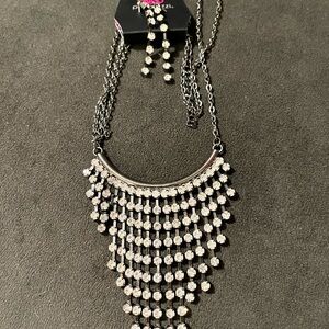 Paparazzi Silver Necklace with White Accents